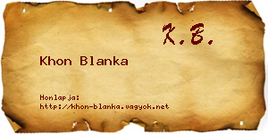 Khon Blanka névjegykártya